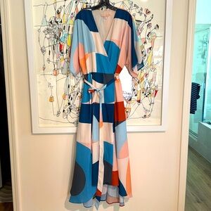 Hutch from Anthropologie high, low wrap maxi dress